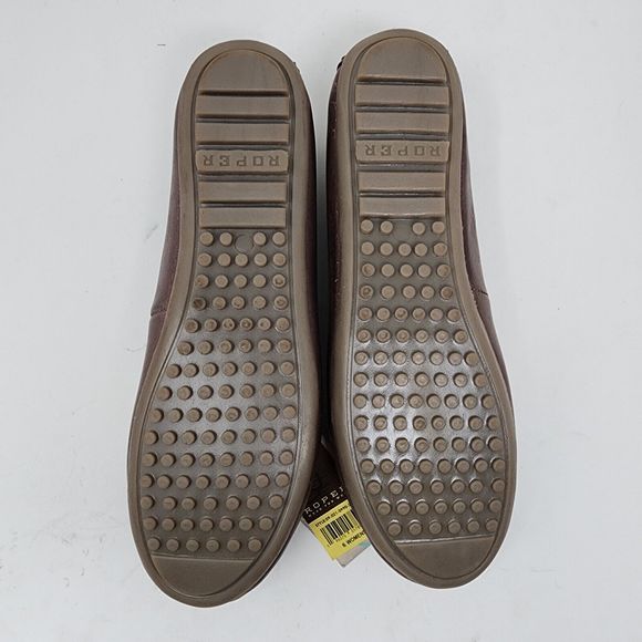 Roper Moccasins Womens 6 Brown Lilly Cow Print Western Cowgirl Leather Shoes - Picture 7 of 8